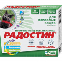 Радостин витаминно-минеральная добавка для взрослых кошек до 8 лет, 60шт в кор....