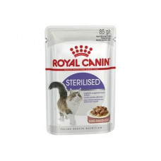 Royal Canin "Sterilised", для стерилизованных кошек, мелкие кусочки в соусе, 85 г