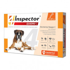 Инспектор Quadro С Таблетки для собак капли 25-40 кг 