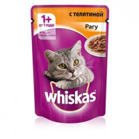 Влажный корм для кошек Whiskas ра гу с телятиной 85 г