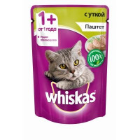 Корм для кошек Whiskas паштет с уткой конс. пауч 85г