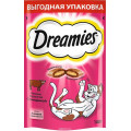 Лакомство для взрослых кошек "Dreamies", подушечки с говядиной, 140 г...
