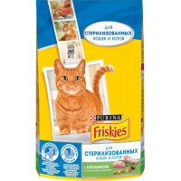 Корм сухой "Friskies" для стерилизованных кошек, с кроликом и овощами, 1,5 кг
