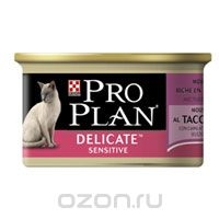 Консервы Pro Plan "Delicate sensitive" для кошек с чувствительным пищеварением, мусс из индейки, 85 г...