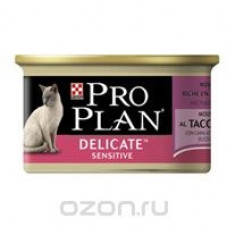 Консервы Pro Plan "Delicate sensitive" для кошек с чувствительным пищеварением, мусс из индейки, 85 г