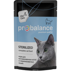 Корм консервированный ProBalance "Sterilized" для стерилизованных кошек и кастрированных котов, 85 г