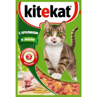 Консервы "Kitekat" для взрослых кошек, с кроликом в желе, 85 г