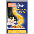 Консервы для кошек Felix "Sensations", с лососем и треской в желе, 85 г...