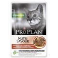 Консервы Pro Plan "Nutri Savour", для стерилизованных кошек и кастрированных котов, с говя...