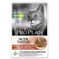 Консервы Pro Plan "Nutri Savour", для стерилизованных кошек и кастрированных котов, с говядиной, 85 г...