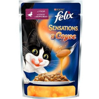 Корм для кошек FELIX (Феликс) Sensation в Удивительном соусе Утка, морковь конс. 85г