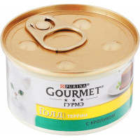 Консервы для кошек Gourmet "Gold", кусочки в паштете с кроликом по-французски, 85 г