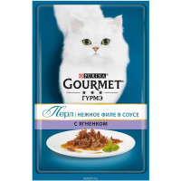 Консервы для кошек Gourmet "Perle", мини-филе с ягненком, 85 г...