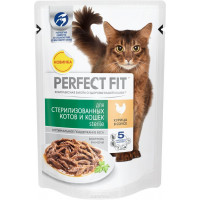 Консервы Perfect Fit "Sterile" для кастрированных котов и стерилизованных кошек, рагу с курицей, 85 г
