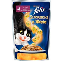Корм для кошек FELIX (Феликс) Sensation Утка, шпинат конс. 85г...