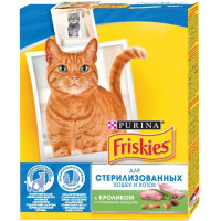 Корм сухой "Friskies" для стерилизованных кошек и кастрированных котов, с кроликом и полезными овощами, 300 г