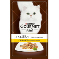 Консервы Gourmet "A la Carte", для взрослых кошек, с курицей, пастой a la Perline и шпинатом, 85 г