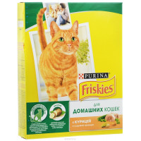 Корм сухой "Friskies" для домашних кошек, с курицей и садовой зеленью, 300 г