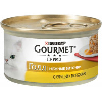 Консервы для кошек Gourmet Gold "Нежные Биточки", курица и морковь, 85 г...