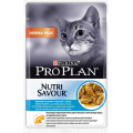 Консервы Pro Plan "Nutri Savour", для взрослых кошек с чувствительной кожей, с треской, 85...