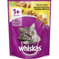 Корм сухой "Whiskas" для взрослых кошек, подушечки с паштетом с курицей и индейкой, 800 г