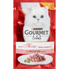 Консервы Gourmet "Mon Petit", для взрослых кошек, с лососем, 50 г