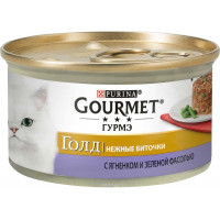 Консервы для кошек Gourmet Gold "Нежные Биточки", ягненок и фасоль, 85 г...