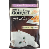 Консервы Gourmet "A la Carte", для взрослых кошек, с домашней птицей a la Provencale, баклажаном, цукини и томатом, 85 г
