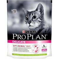 Корм сухой Pro Plan "Delicate", для кошек с чувствительным пищеварением и привередливых к еде, с ягненком, 400 г