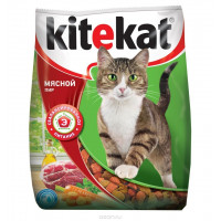 Корм сухой для кошек "Kitekat", мясной пир, 350 г