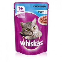 Консервы для кошек от 1 года "Whiskas", рагу с лососем, 85 г