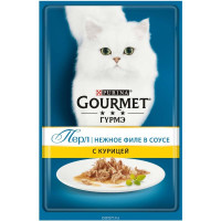 Консервы для кошек Gourmet "Perle", мини-филе с курицей, 85 г...