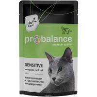 Корм консервированный ProBalance "Sensitive" для взрослых кошек с чувствительным пищеварением, 85 г...
