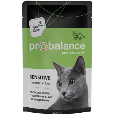 Корм консервированный ProBalance "Sensitive" для взрослых кошек с чувствительным пищеварением, 85 г