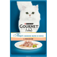 Консервы для кошек Gourmet "Perle", мини-филе с лососем, 85 г...