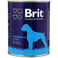 Консервы для собак "Brit", с говядиной и рисом, 850 г