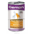 Консервы Gemon Dog Medium для собак средних пород кусочки курицы с индейкой 1250 г...