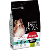 Корм сухой Pro Plan "Adult Digestion" для взрослых собак средних пород с чувствительным пищеварением, с ягненком и рисом, 3 кг