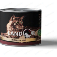 Консервы LANDOR индейка и утка для взрослых кошек 200г