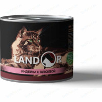 Консервы LANDOR индейка с клюквой для стерилизованных взрослых кошек 200г