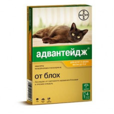 BAYER ADVANTAGE для кошек от блох 40 (до 4кг веса) 1 пипетка
