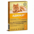 BAYER ADVOCATE для кошек от паразитов 1 пипетка (до 4кг веса) 0,4мл...