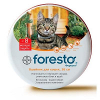 BAYER Foresto Ошейник для кошек от клещей, блох и вшей, защита 8 месяцев