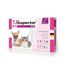 Капли для кошек и собак INSPECTOR 0,5-2кг, капли от внеш. и внутр. паразитов 1 пипетка