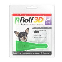 ROLF CLUB 3D R402 Капли от клещей, блох и комаров для собак до 4кг