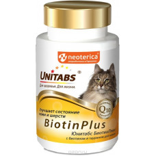 Витамины Unitabs "BiotinPlus", для кошек, 120 таблеток