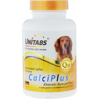 Кормовая добавка для собак Unitabs "CalciPlus", для укрепления зубов и костей, с кальцием и витамином Д3, 100 шт