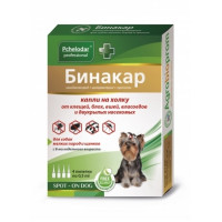Пчелодар "Бинакар" капли на холку инсектоакарицидные с репеллентным свойством для собак мелких пород (1 пипетк...
