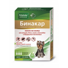Пчелодар "Бинакар" капли на холку инсектоакарицидные с репеллентным свойством для собак мелких пород (1 пипетка на 5кг) 0,5мл