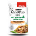 Влажный корм для кошек Gourmet "Натуральные рецепты" (томленая индейка с горошком), 75 г,...